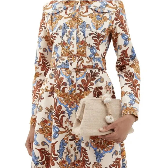 Borgo De Nor Tuckernuck Regina Cream Briele Cotton Twill Dress Sz UK 4/US 0