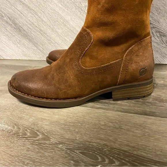 BORN | BORMAN Tall Knee High Boots Rust Suede Size 6.5