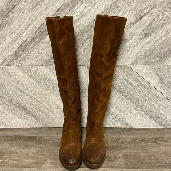BORN | BORMAN Tall Knee High Boots Rust Suede Size 6.5