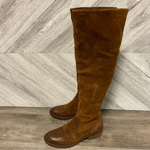 BORN | BORMAN Tall Knee High Boots Rust Suede Size 6.5