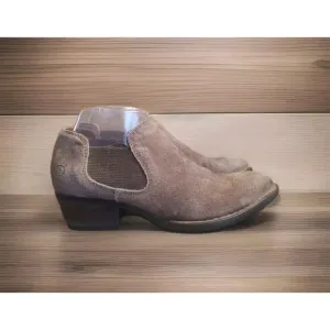 Born Dallia Leather Ankle Booties Womens Size 8 Brown