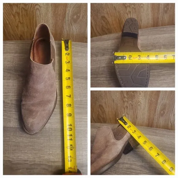 Born Dallia Leather Ankle Booties Womens Size 8 Brown