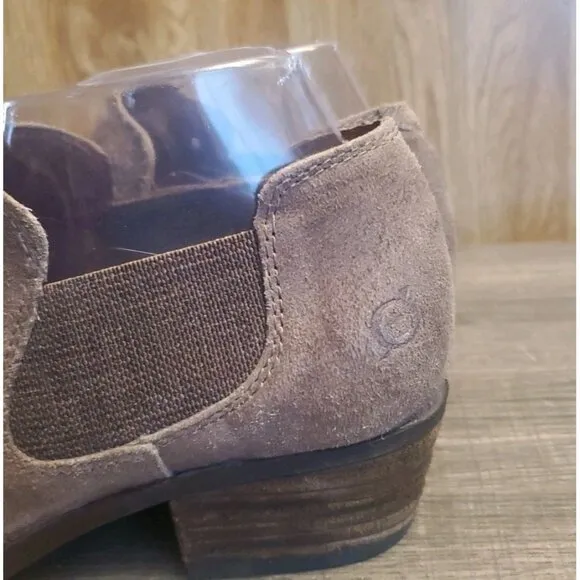 Born Dallia Leather Ankle Booties Womens Size 8 Brown