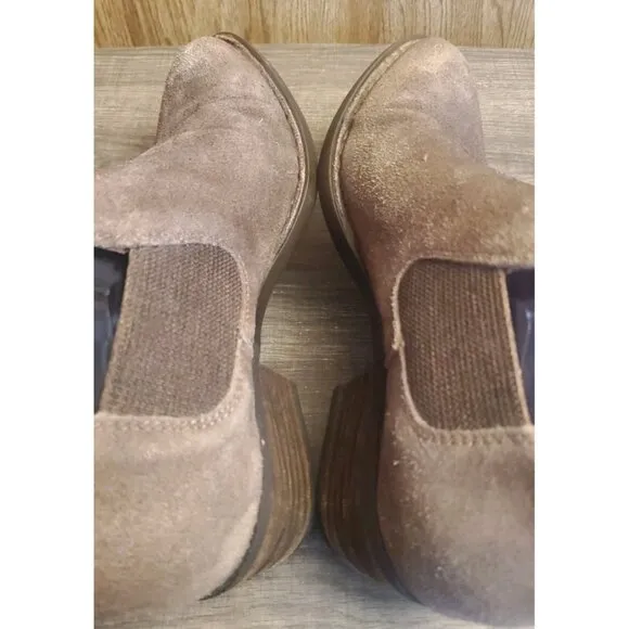 Born Dallia Leather Ankle Booties Womens Size 8 Brown