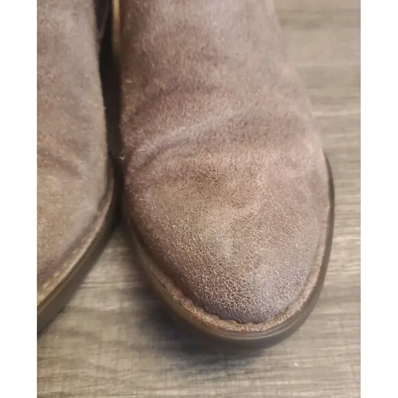 Born Dallia Leather Ankle Booties Womens Size 8 Brown