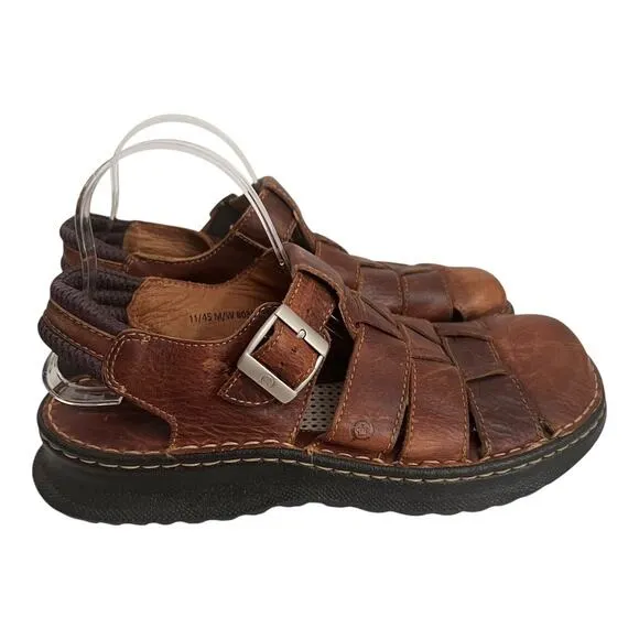 Born Men’s Fisherman Brown Leather Sandals Size 11