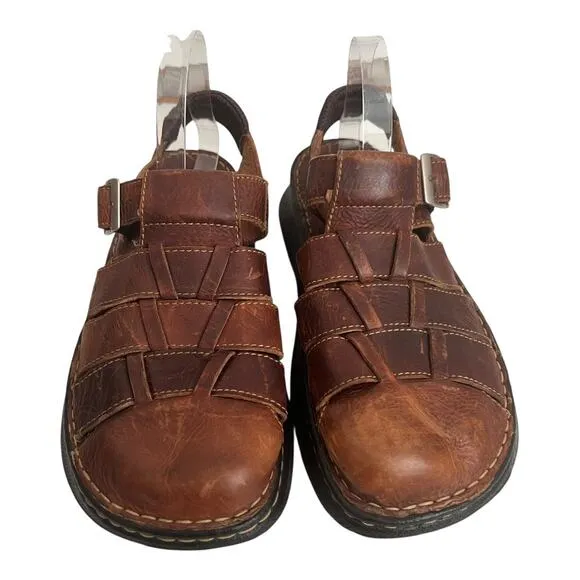 Born Men’s Fisherman Brown Leather Sandals Size 11