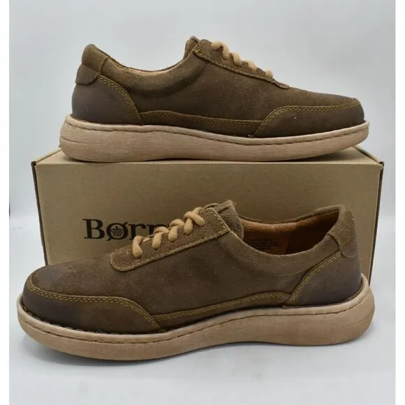 Born Mens Size 9 Dustin Taupe Distressed Leather Casual Shoes