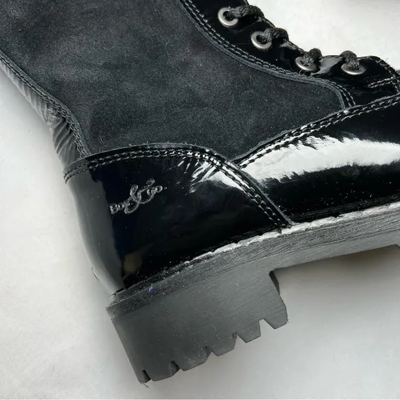 Bos.&amp; Co Harrison Wool Lined Waterproof Boot Women Black Patent Suede
