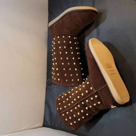 BRAND NEW SHIEKH WOMEN'S FLAT STUDDED BOOT URBAN STUDS