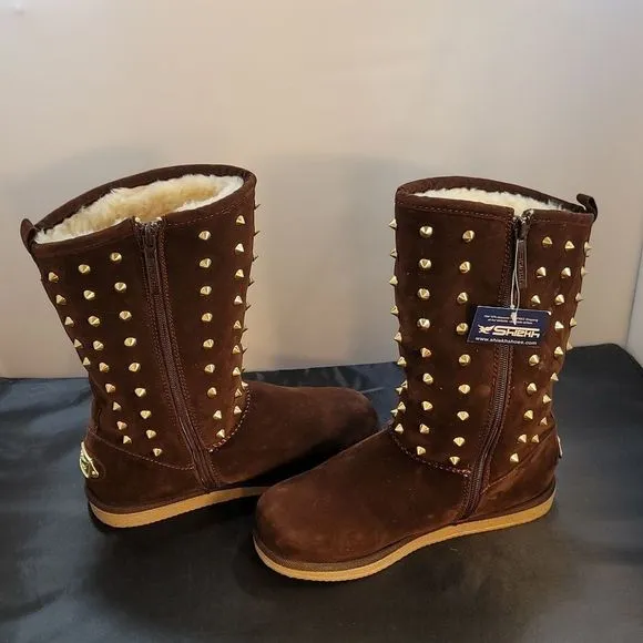 BRAND NEW SHIEKH WOMEN'S FLAT STUDDED BOOT URBAN STUDS
