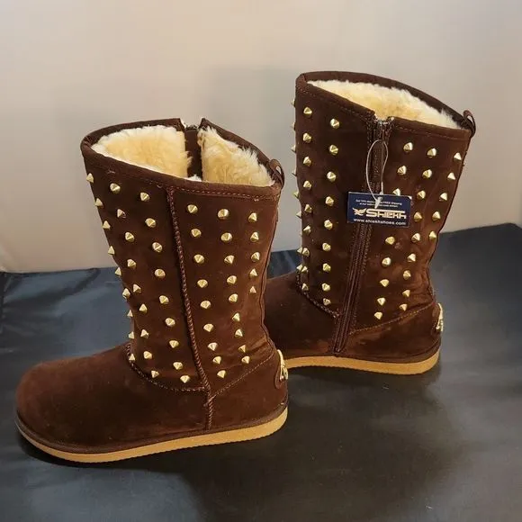 BRAND NEW SHIEKH WOMEN'S FLAT STUDDED BOOT URBAN STUDS