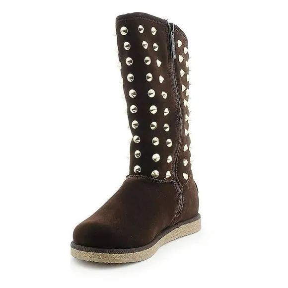 BRAND NEW SHIEKH WOMEN'S FLAT STUDDED BOOT URBAN STUDS