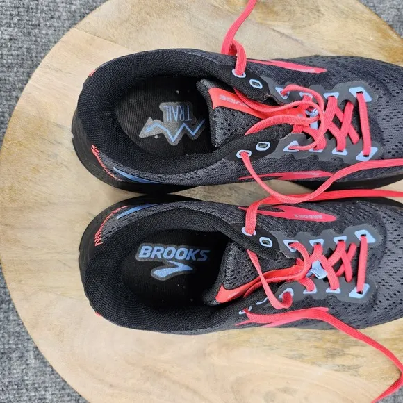 Brooks Divide 3 Womens Size 9.5 Black Coral Blue Hiking Trail Running Shoes