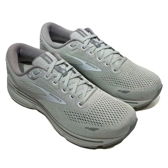 Brooks Ghost 15 Running Shoes Sneakers Women’s 9.5 D Wide Oyster Light Gray EUC