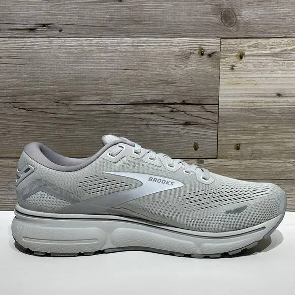 Brooks Ghost 15 Running Shoes Sneakers Women’s 9.5 D Wide Oyster Light Gray EUC