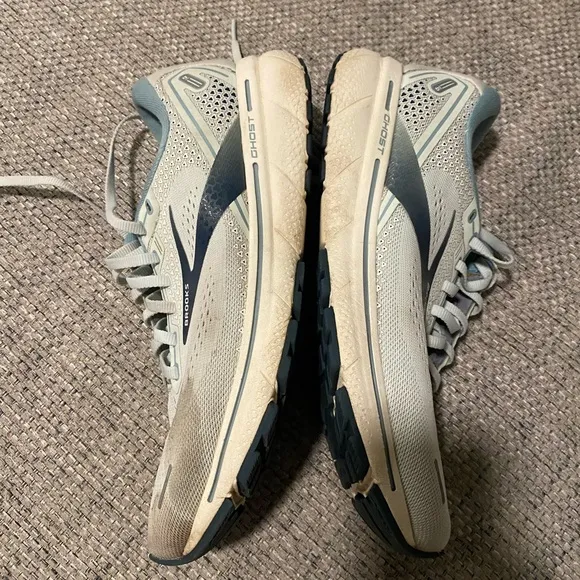 Brooks mint-colored Ghost 14 Athletic Shoes with Mesh Upper and Cushioning