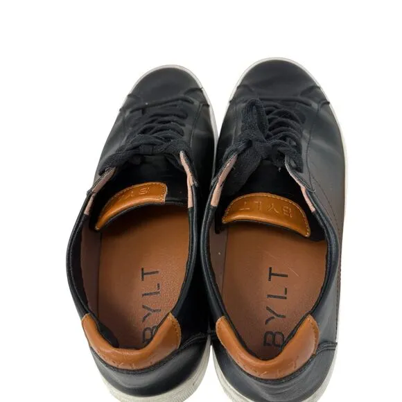 BYLT Everyday Shoes Black Leather Sneakers Office Travel Commuter Mens Size 10.5