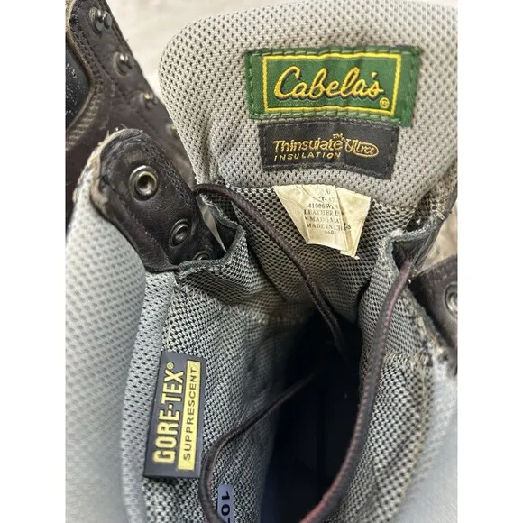 Cabela's Thinsulate Ultra Gore-Tex Mens Snow Boot  US 9 Brown Leather Boots