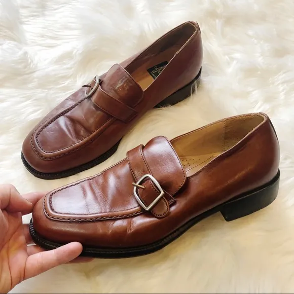 Cable &amp; Co. Italian Leather Monk Strap Brown Shoes