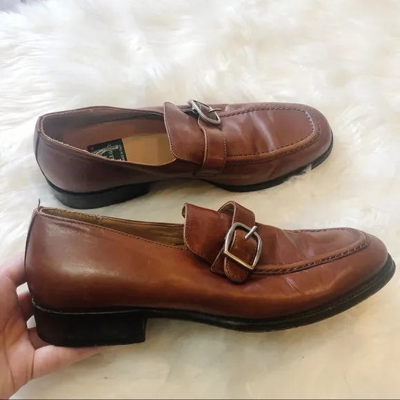 Cable &amp; Co. Italian Leather Monk Strap Brown Shoes