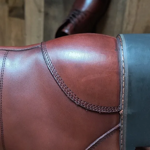 CALTO 3.2-Inch Taller Dark Brown Elevator Oxford Derby Leather Boots Y41081 Sz 9