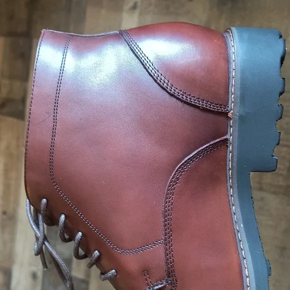 CALTO 3.2-Inch Taller Dark Brown Elevator Oxford Derby Leather Boots Y41081 Sz 9