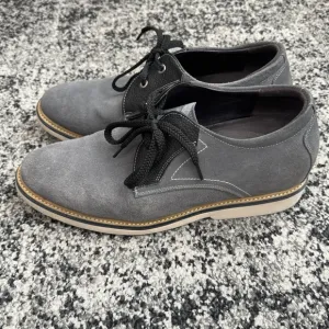 Calto Dress Shoes Men's 11 Grey Suede Height Increase 2.8 in. Y42023