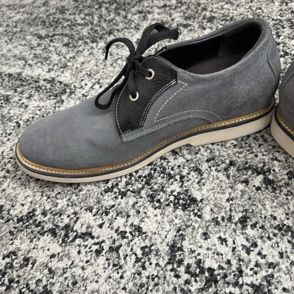 Calto Dress Shoes Men's 11 Grey Suede Height Increase 2.8 in. Y42023