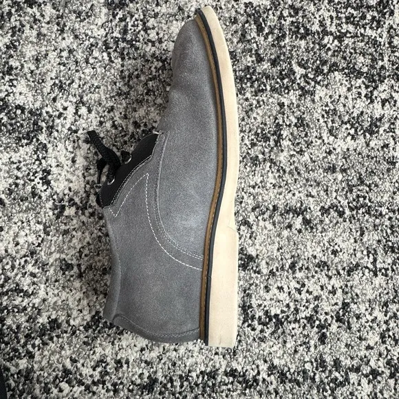 Calto Dress Shoes Men's 11 Grey Suede Height Increase 2.8 in. Y42023