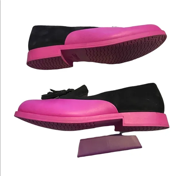 Camper Bowie Tassle Pink With Black Detail Slip On Oxford Size 37 Shoes.