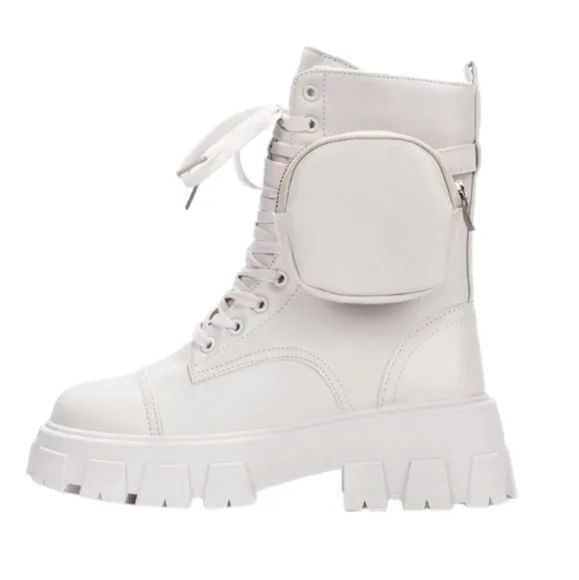 Cape Robbin Women's Beige Monalisa  Combat Boots Chunky‎ Platform Size 9