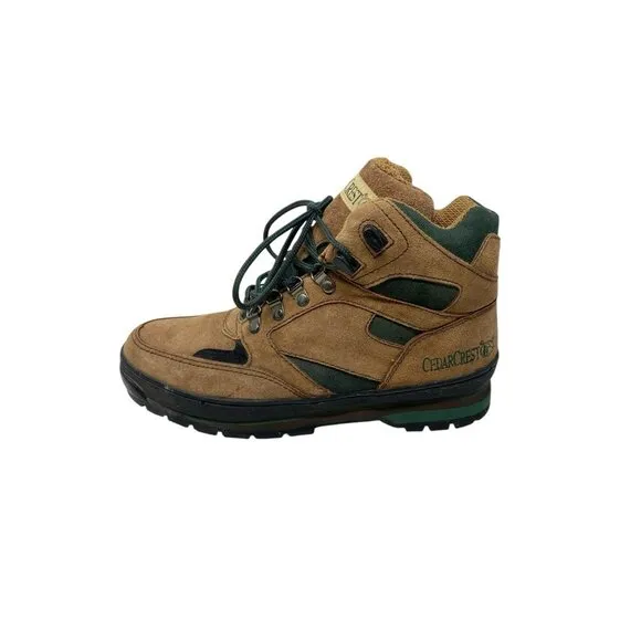 CedarCrest Mens Brown Forrest Green Trekking Boots Size 9 Hiking Cedar Crest