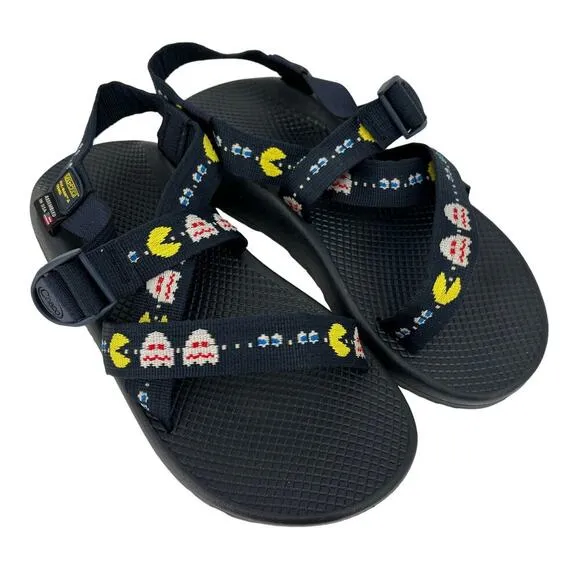 Chaco Men's Classic Sandals Pac-Man Scaredy Ghost Navy Size 9