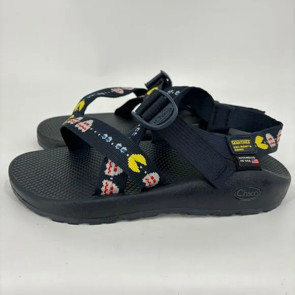 Chaco Men's Classic Sandals Pac-Man Scaredy Ghost Navy Size 9