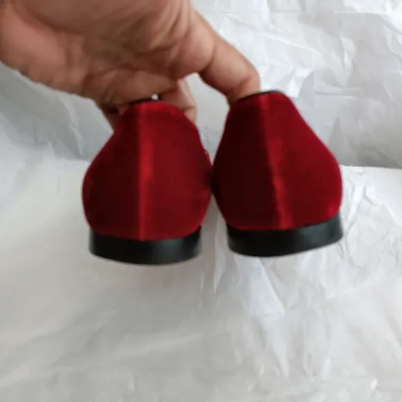 Charlotte Olympia  Cat red velvet slipper 44