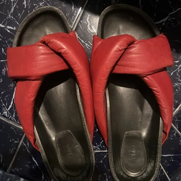 CHLOE ICONIC NOLAN SLIDE FLAT SANDALS SHOES MULES SANDALS  39IT