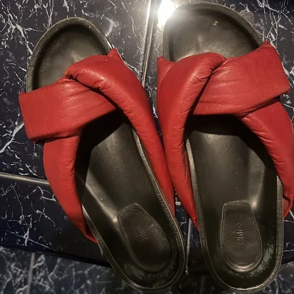 CHLOE ICONIC NOLAN SLIDE FLAT SANDALS SHOES MULES SANDALS  39IT