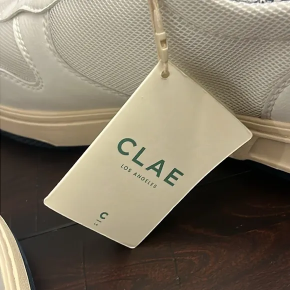 Clae Los Angeles Malone Lite Leather shoes sneakers white paisley Mens Size 10.5