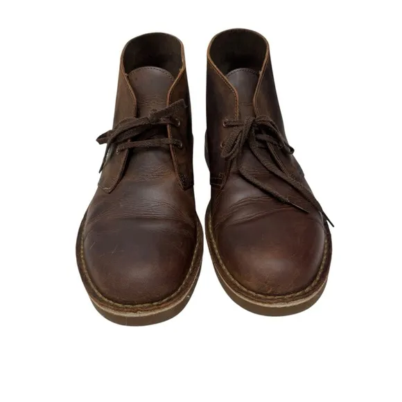 Clarks Bushacre 2  Sz 10 Chukka Desert Boots Brown Leather Shoes 15522