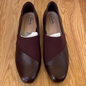 Clark’s collection women’s 10 M burgandy juliet gem leather shoes.
