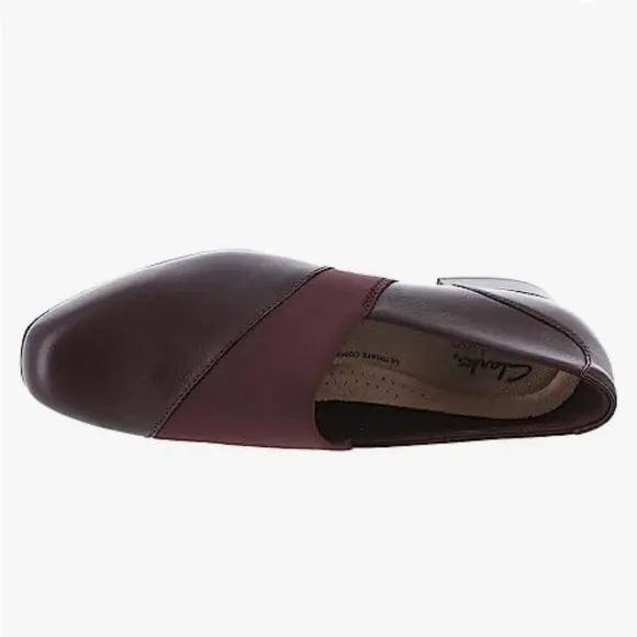Clark’s collection women’s 10 M burgandy juliet gem leather shoes.