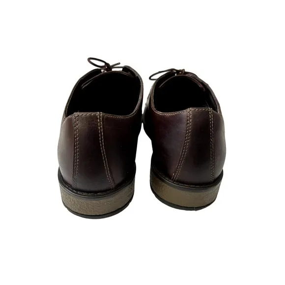 Clarks Mens 7.5 Shoes Hinman Plain Oxford Mahogany Leather