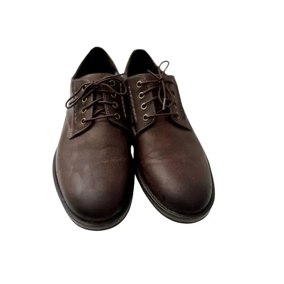 Clarks Mens 7.5 Shoes Hinman Plain Oxford Mahogany Leather