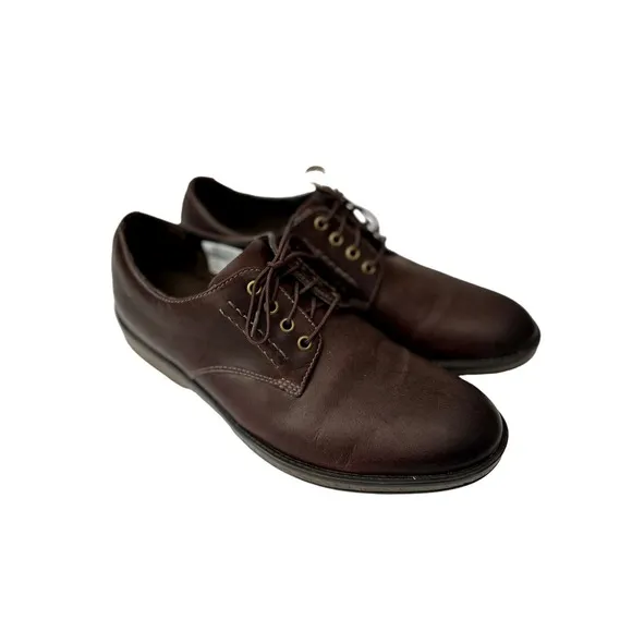 Clarks Mens 7.5 Shoes Hinman Plain Oxford Mahogany Leather
