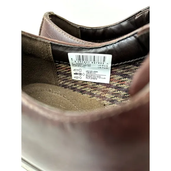 Clarks Mens 7.5 Shoes Hinman Plain Oxford Mahogany Leather