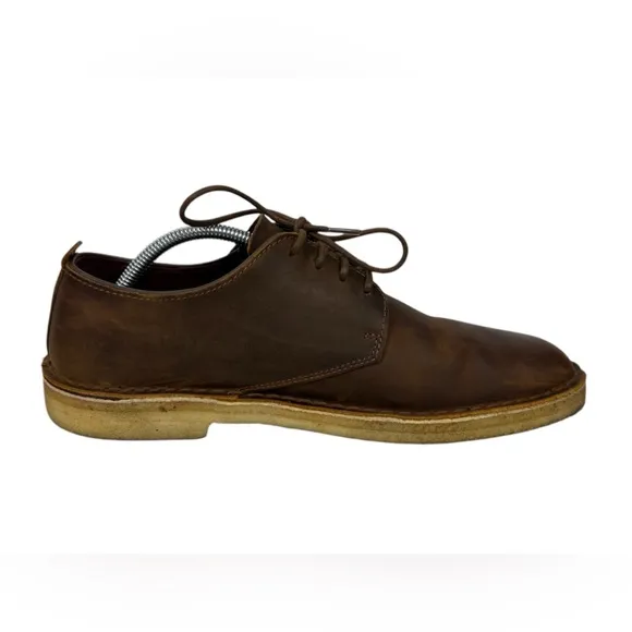 Clarks Original Desert London Lace Up Shoes Brown Leather Size US 10 Distressed