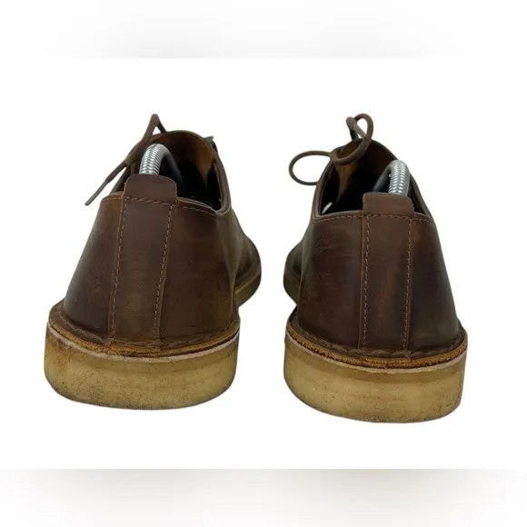 Clarks Original Desert London Lace Up Shoes Brown Leather Size US 10 Distressed