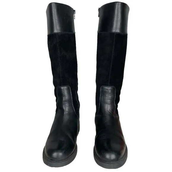 Clarks Orinoco 2 Hi Tall Knee High Black Warm Lined Leather Riding Boot Sz 7 M