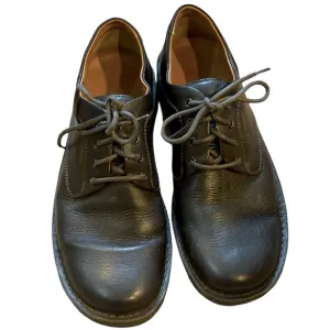 CLARKS PEBBLED LEATHER LACE UP DRESS CASUAL SHOES DARK BROWN SIZE 10W